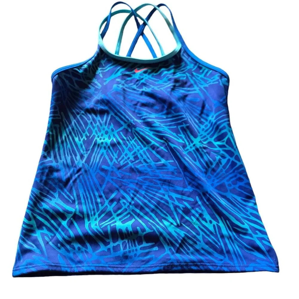 Nike Girls Swimsuit One‎ Piece 10 Blue & Tankini Top Size 14